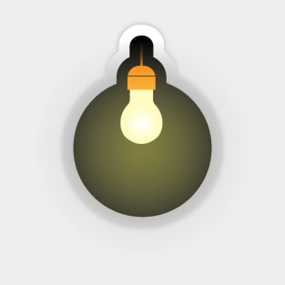 A light bulb emits a yellowish light around. Sticker